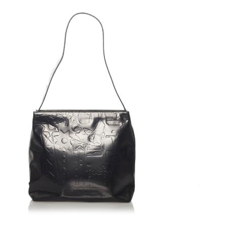 Prada Vintage Pre-owned Embossed Leather Shoulder Tas , Zwart , Dames , Maat: ONE Size Vintage Tassen