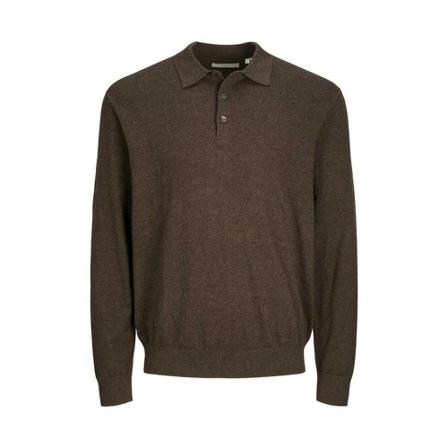 Jack & Jones, Round-neck Knitwear Bruin, Heren, Maat:S,Katoen