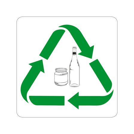 Aufkleber für Abfalltrennung - Buntglas