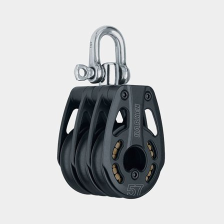 Harken 57mm Aluminum Triple Block - Swivel (3219)