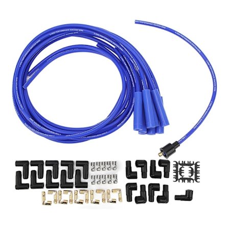 8.5mm 180 Tennplugg Tenningsledningssett Tennpluggledninger med Støvtetthette Erstatning for Chevy 8 Sylinder Modeller Blå