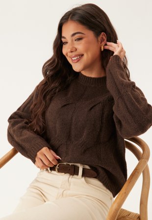 Pieces Pcjenna Ls O-neck Cable Knit Klær