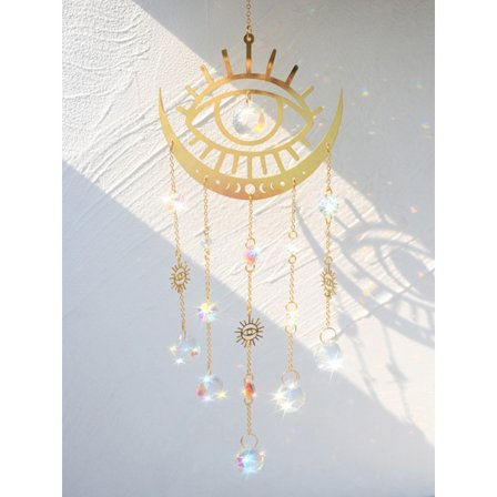 Suncatcher Crystal Evil Eye Sun Rainbow Maker Stained Glass Boho Ornament Window Decor Hanging Prisma Garden Home Decoration