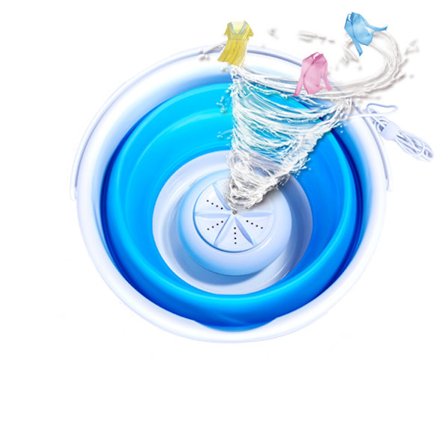 Bærbar Mini Vaskemaskine, Foldbar Turbo Vask Kompakt Ultr