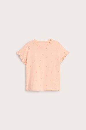 Kappahl | Bawełniany top z wzorem w serca Jasnopomarańczowy 86/92 | Jasnopomarańczowy