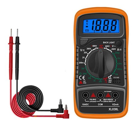 XL830L Digitalt Multimeter Batteritester AC DC Spenning Strøm Summer Transistor NPN PNP Voltmeter Amperemeter Ohmmeter for DIY Lab Skole Fabrikk,
