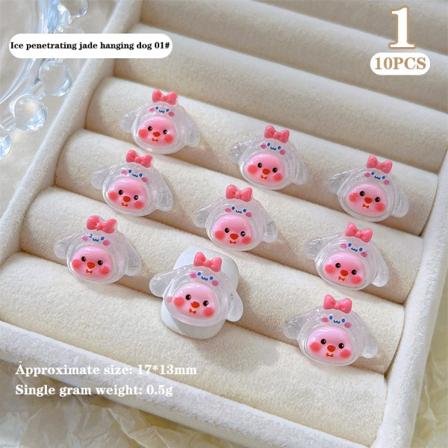 10 Stk Mini tegneseriedukke Resin Nagledekorasjon Tilbehør Stere 1