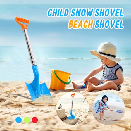 Snøskuffe for barn, strandskuffe for barn med håndtak i rustfritt stål