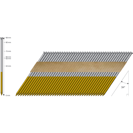 MFT VGKCC Spik 34°, Varmförzinkad 2,8x75mm, Infästning