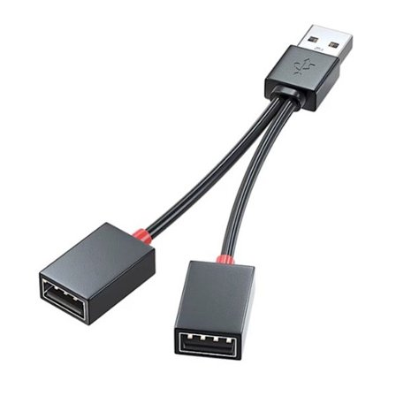 2-Port USB Hub Pålitlig USB Splitter Sladd Laddningskabel Strömförsörjning Tråd