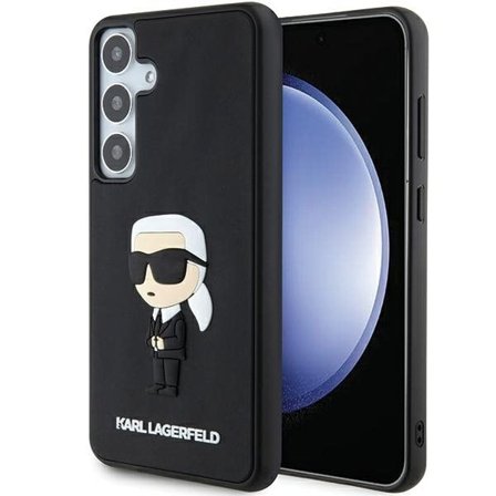 Karl Lagerfeld 3D Rubber Ikonik-etui til Samsung Galaxy S24+ - sort