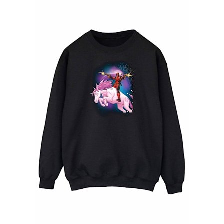 Marvel Dam/Damer Deadpool Space Unicorn Boyfriend Fit Sweatshirt