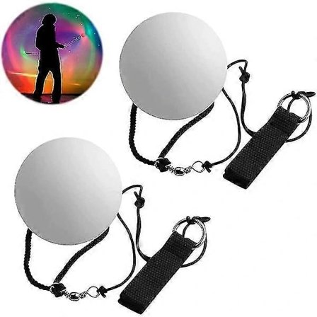 [CA] LED Poi-baller, sett med 2 LED Poi-jongleringsballer med regnbuefarger og strobeeffekt, LED Glow Poi-sett