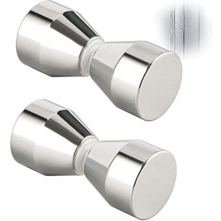 2 st duschdörrhandtag - silver aluminiumlegering - för duschdörrar, glas