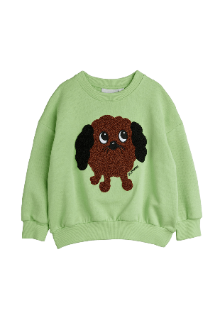 Mini Rodini Doggie chenille sweatshirt Hoodies & sweatshirts Unisex Grön 128/134