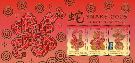 Christmas Island - Slangens år 2025 - Postfrisk miniark
