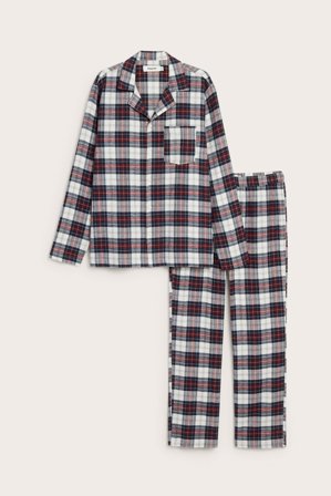 Kappahl | Piżama z flaneli, w kratę, męska | Ciemnoniebieski