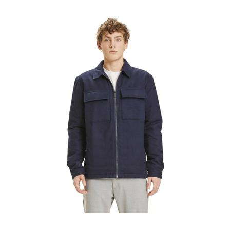 Knowledge Cotton Apparel Zip overshirt Blå, Herre Trøjer, Størrelse: M