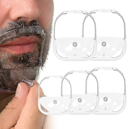 5 Størrelser Goatee Skæg Former Skæg Styling Værktøj Til Mænd, Skæg Formningsskabelon Til Hårfæste Line-up, Kantning, Overlæbe, En Gave Til Far