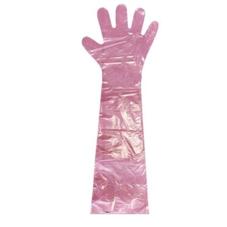 Långa engångshandskar i plast, rektala långarmshandskar för veterinärinsemination, förstklassiga engångshandskar i plast av livsmedelskvalitet för 