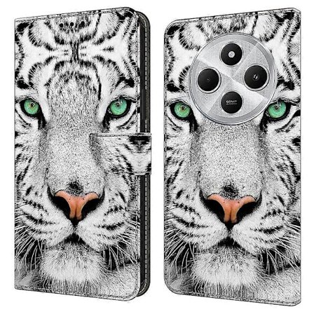 TPU+PU Lær Flip Telefonveske For Xiaomi Redmi 14C 4G/14R 5G/Poco C75 4G Mønstertrykt