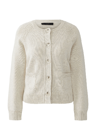 Oui Stickad cardigan Jackor Dam Beige 36