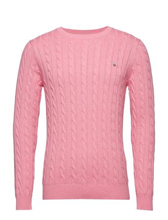 Cotton Cable C-Neck Neulepaita Pyöreä Kaula-aukko Vaaleanpunainen GANT