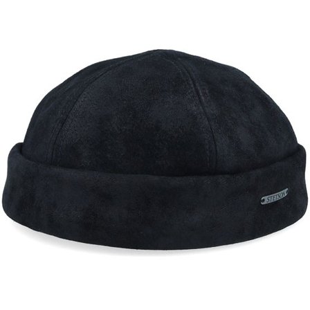 Stetson - Svart docker Beanie - Pig Skin Black Docker @ Hatstore