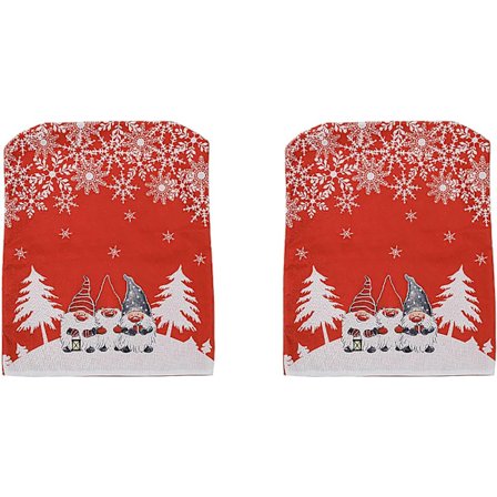 Set med 2 stretchiga och tvättbara julstolsöverdrag - Juldekoration för matsal eller hem - Röd