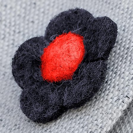 Broche de solapa con flor azul marino y roja para hombres - Alfileres de solapa con flores