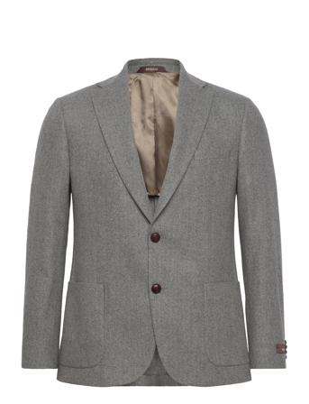 Tweed Herringb Jkt Designers Blazers Single Breasted Blazers Grey Morris