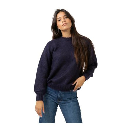 Solotre Round-neck Strik Blå, Dame Striktrøjer