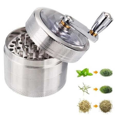 55 mm krydderikværn, 4-delt kværnsæt til formaling af peber, krydderier, salt, kaffe, urter