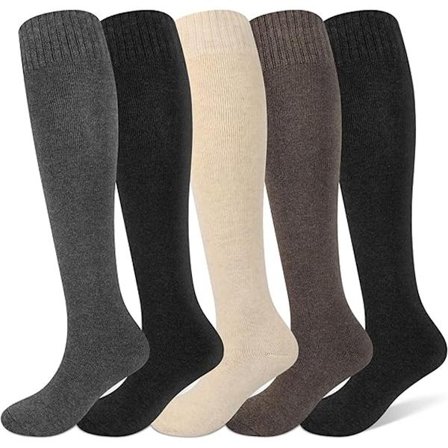 5 par knæstrømper - Strømper - Varme lange vinterstøvleknæstrømper