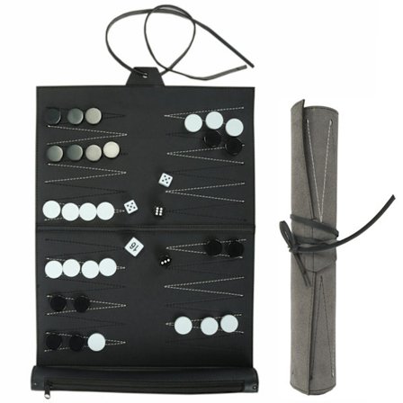 Taitettava backgammon-lauta PU-nahkakankaalla, kannettava backgammon-lauta, matkalautapelilahjat