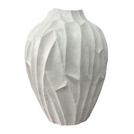 Hvid polyresinvase, 42x41x53 cm – Indendørs/udendørs