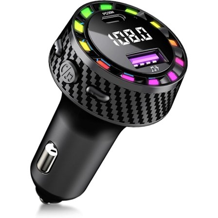 PRMHOOT Handsfree Bluetooth autoon, 30W FM-lähetin Bluetooth handsfree-puheluita varten, tukee USB-muistitikkua