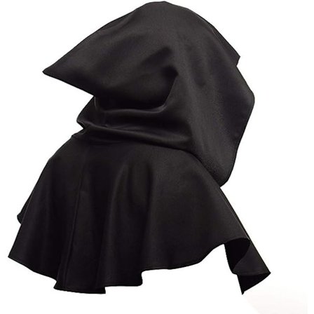 unisex medeltida huvkappa Halloween cape svart