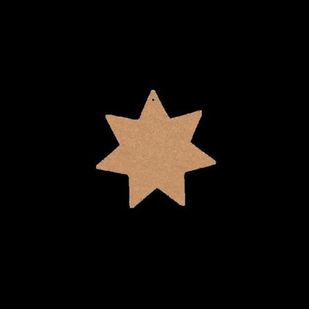 Dekorativt objekt - Legeantdelafete - Stjärna 7 grenar - MDF - 10x10cm - Brun