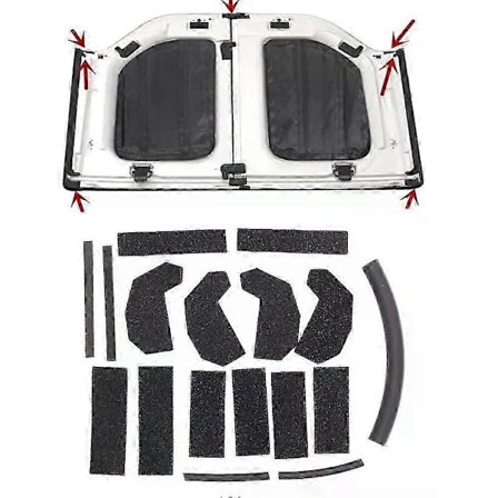 17PCS Hardtop Innertak Tak Tätningssats Ersätter 68026937AB Hardtop Innertak Tak Tätnings Ersättningsdelar för Jeep Wrangler JK