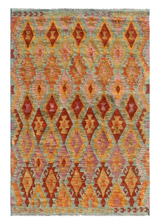 Handgeweven Kelim Afghan Old Style Vloerkleed 154X195
