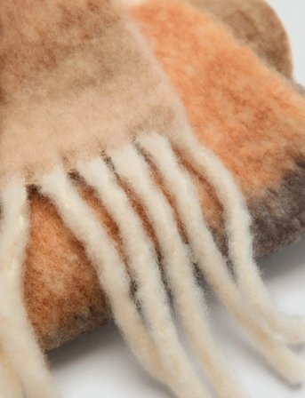 Mango Striped Scarf With Tasselled Ends - Beige - ONE SIZE