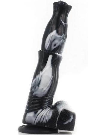 Orzyl Dildo Black/White 24,5 cm Dragon dildo - Blushme.se