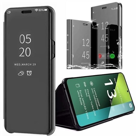 Coque - E.F.CONNECTION - til Xiaomi Redmi Note 13 Pro 5G - Stødabsorberende - Flip Cover - Gennemsigtig Spejl