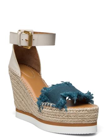 Glyn Sandal Med Hæl Espadrilles Blå See By Chloé*Betinget Tilbud