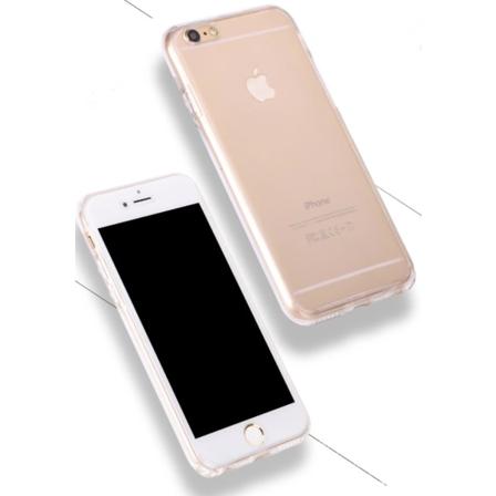 Dubbelt Silikonfodral Med Touchfunktion För Iphone 6/6s Genomskinlig