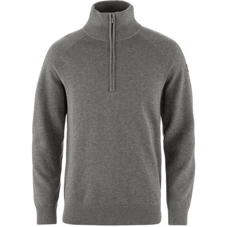 Fjällräven Övik Lite Half Zip in Grey/Melange, Bio-Baumwolle/Wolle | Size: XS
