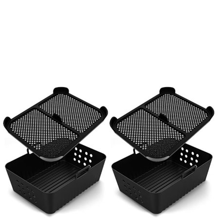 [LCS] Pakketilbehør kompatibelt med Ninja Foodi AF400/AF451 9,5L Airfryer, 2 Airfryer-indlæg, genanvendelige Airfryer silikoneforme