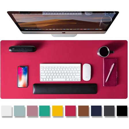 Skrivebordsunderlag i skinn, kontorbordmatte, sklisikker PU-skinn skrivebordsunderlag, bærbar PC-skrivebordsunderlag, vanntett skrivebordsunderlag