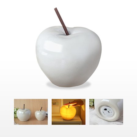 LED Translucent Keramisk Apple Night Light